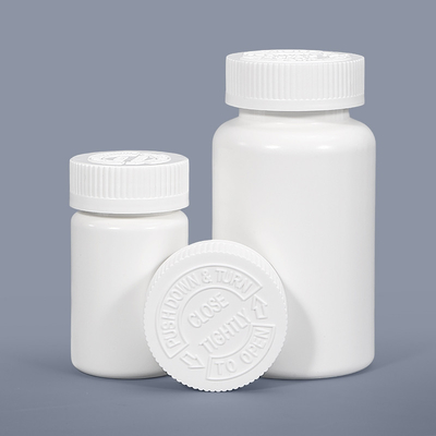 comprar Botellas de plástico redondas y blancas grabadas para píldoras de cápsulas y tabletas Almacenamiento farmacéutico Fabricación en línea
