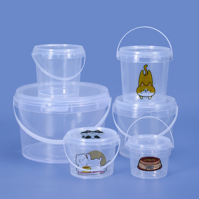 comprar 5L 6L balde de plástico para alimentos de grado de palomitas de maíz Cereales hielo Granos balde de contenedor claro Fabricación en línea