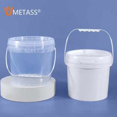 comprar Cubo de plástico de calidad alimentaria de 4L con tapas y resistencia a altas temperaturas en blanco Fabricación en línea