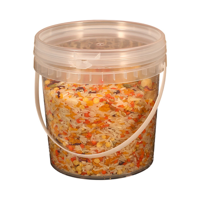 comprar Cubo de plástico transparente de grado alimenticio de 500 ml con tapa con patrón personalizado de UMETASS Fabricación en línea