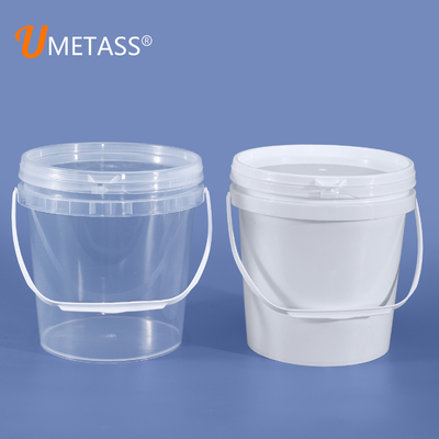 comprar Logotipo personalizado 3L transparente blanco pequeño galón PP cubo de pintura de calidad alimentaria 20l Contenedor con tapa Fabricación en línea