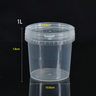 comprar Impresión de serigrafía Impresión de 1L 100pcs Conjunto de balde de plástico transparente para almacenamiento de alimentos Fabricación en línea