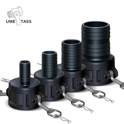 comprar 1 pulgadas 1,5 2 pulgadas de plástico de manguera de acoplamiento personalizado 1000L IBC adaptador de válvula de tanque para manguera de jardín Fabricación en línea