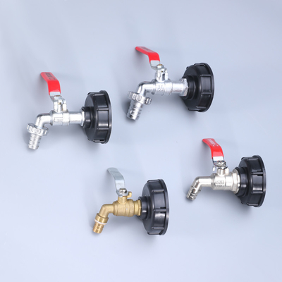 comprar Apoyo personalizado OEM IBC Adaptador de tanque para el hogar de jardín manguera de grifo de hilo de bronce bola bibcock Fabricación en línea