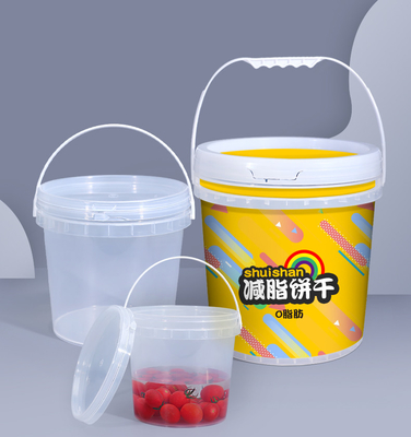 comprar 1L-5L-10L recipiente redondo de leche con tapa adecuado para embalaje salsas miel y más Fabricación en línea