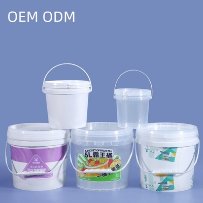comprar 6L Household Clear Plastic Round Custom Printing Candy Popcorn Cookie Bucket con tapa para uso doméstico Fabricación en línea