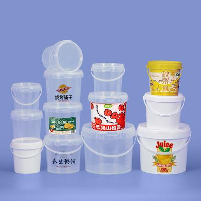 comprar Calidad alimenticia segura 300ml cubo de plástico con tapa para chocolate espallar salsa de mantequilla de maní galletas de almacenamiento Fabricación en línea