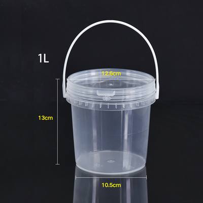 comprar Cubo de plástico transparente de 1L con tapa de tirón para las necesidades de embalaje de calidad alimentaria Fabricación en línea