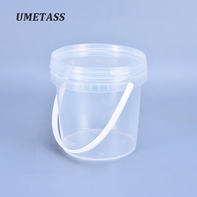 comprar Cubo de plástico transparente de 1L redondo con tapa adecuado para agua y alimentos Fabricación en línea