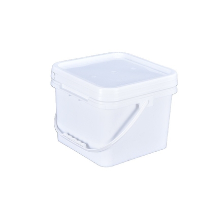comprar Impresión personalizada moldeado por inyección cubo de plástico cuadrado con tapa diseño de logotipo blanco Fabricación en línea