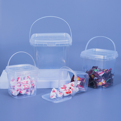 comprar Impresión de un cubo de plástico transparente de 1 litro para galletas de chocolate Fabricación en línea