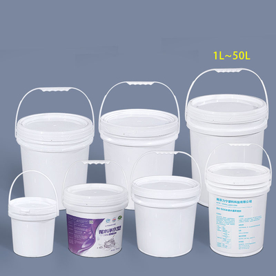 comprar Contenedor para alimentos 16L PP Cubo redondo de plástico blanco con impresión personalizada Fabricación en línea