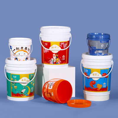 comprar 100% material colorido botella redonda de plástico con tapa y mango muestreo suministrado Fabricación en línea