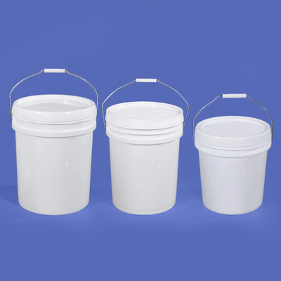 comprar Muestra suministrada 20 litros de cubo de pintura reciclable libre de BPA con mango y tapa de hierro Fabricación en línea
