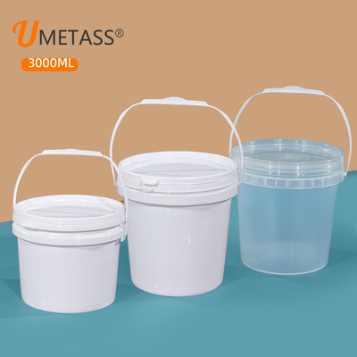 comprar Cubo de plástico de grado alimentario 3L con tapa y manija Contenedor a prueba de fugas Fabricación en línea