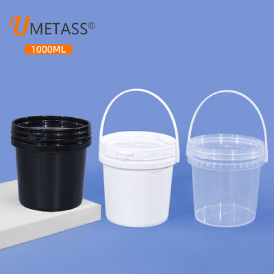 comprar Cubo de plástico transparente de 1L con manija de tapa para envases de alimentos envases personalizados Fabricación en línea