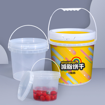 comprar 1L-20L de calibre alimenticio transparente envases de leche y té envasado cubo con tapa para B2B Fabricación en línea