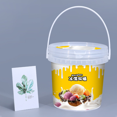 comprar Impresión de serigrafía Impresión de transferencia de calor Impresión de cubos de plástico transparente de 1L para yogur Fabricación en línea