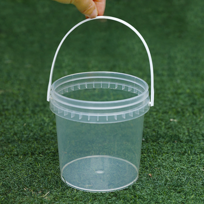 comprar Direct Round 1L de grado alimenticio, cubo de galón claro para almacenamiento de refrigerios, bebidas de frutas, leche y té Fabricación en línea