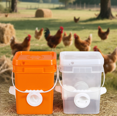 comprar Comederos de plástico duraderos, cubos de plástico de grado alimenticio con asa y tapa Fabricación en línea