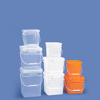 comprar 16L White Transparent Orange PP Square Bucket Plastic Container 16 Litre ODM OEM Fabricación en línea