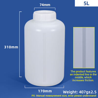 comprar Botella redonda de plástico HDPE de 5L con un diseño de línea recubierta Fabricación en línea