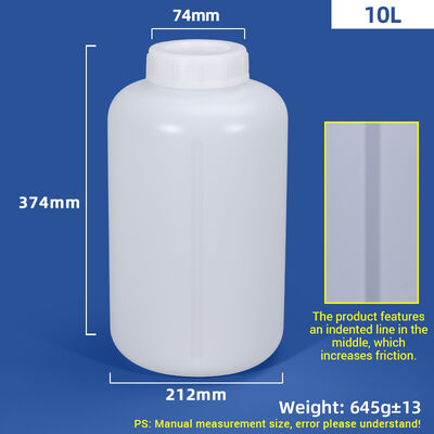 comprar Botella redonda de plástico HDPE de 10L con diseño de línea indentada Fabricación en línea