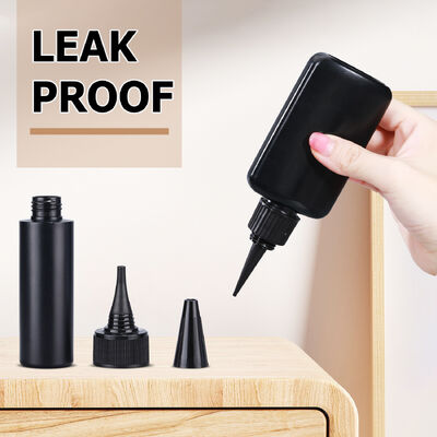 comprar Botella de medicina con pegamento líquido HDPE negro al por mayor de fábrica, cuentagotas exprimible, anticorrosión, tratamiento de superficie de serigrafía Fabricación en línea