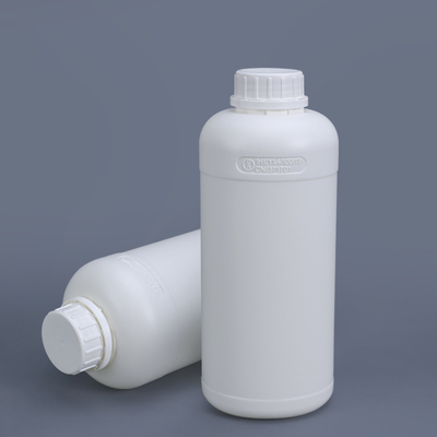 Botella fluorada de plástico de HDPE blanco de 1L para el embalaje de plaguicidas personalizada