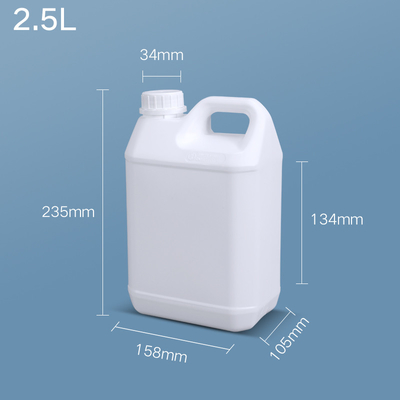 Flasca de detergente de plástico cuadrado de HDPE COEX para revestimientos a base de aceite paquete 2.5L
