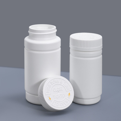 Material del collar HDPE 100 ml Contenedor vacío de medicamentos sólidos blancos para envases de cápsulas