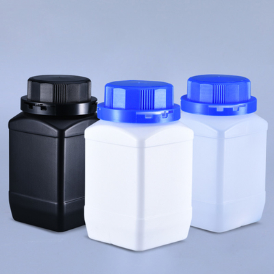 Experimento químico 500 ml de forma cuadrada PE botella de reactivo de laboratorio con tapa de tornillo de plástico