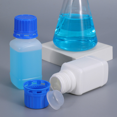 Contenedores de botellas de reactivo de laboratorio de 100 ml de HDPE cuadrado