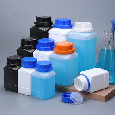 1L de polvo líquido de gel sólido de almacenamiento Botellas de plástico cuadrados con superficie de congelación y tornillo tapa interior