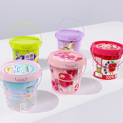 IML Impresión de baldes de plástico para galletas de yogur y galletas para mascotas Contenedor de almacenamiento de alimentos para mascotas 300ml-5L