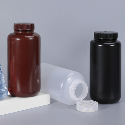 Botella cilíndrica transparente de plástico PP/HDPE de 1000 ml con tapa a prueba de fugas y reutilizable