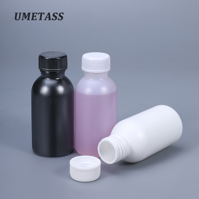 Botellas de plástico redondas de HDPE biodegradables para recipientes de sello de líquidos químicos 100 ml