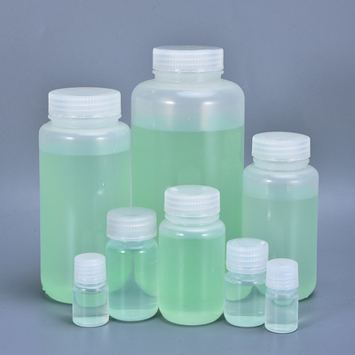 Botella de reactivo de laboratorio de boca ancha de PP de 5 ml a 1000 ml para investigaciones químicas