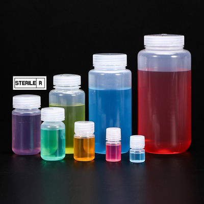 Botella redonda de champú certificada ISO9001 de plástico PP para reactivos de laboratorio 250 ml