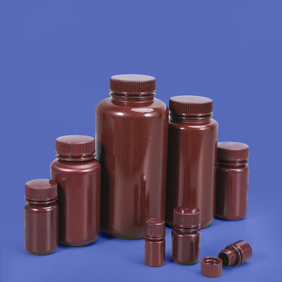 Botellas vacías de polipropileno de plástico de color ámbar de PP 250 ml 500 ml Contenedor de detergente y reactivo para pesticidas