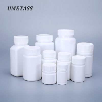 Estampado en caliente Botellas de cilindro de HDPE Botellas de plástico blanco vacías de 100 ml para productos farmacéuticos