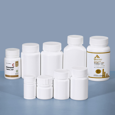 Botella de cápsulas de píldoras plásticas médicas vacías de 70 ml con tapa para reactivo bioquímico