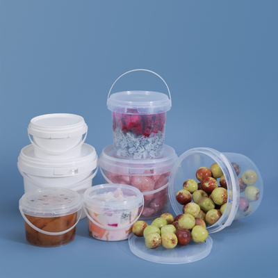 Baldes de plástico redondo transparente para almacenamiento de alimentos Capacidad 280 ml/450 ml/650 ml de grado alimenticio