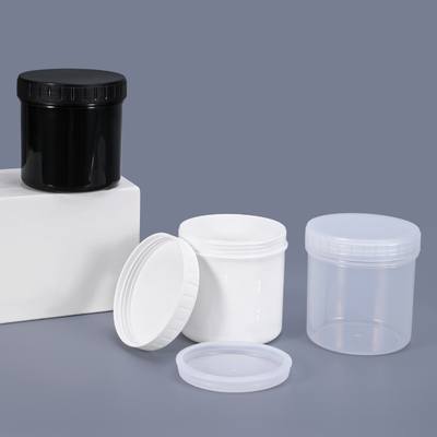 Jarrones de plástico para almacenamiento de alimentos Contenedor de crema con tapas de sellado 500 ml