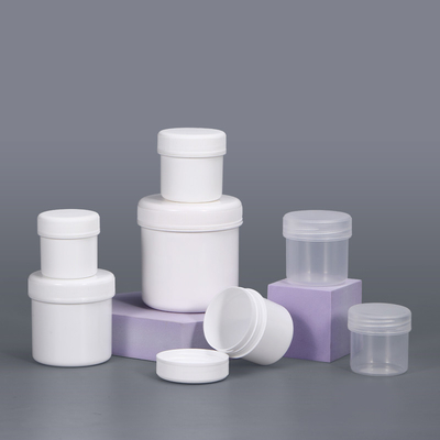 Cosméticos vacíos 4 oz Jarrones de plástico Contenedor Blanco claro para almacenamiento de crema