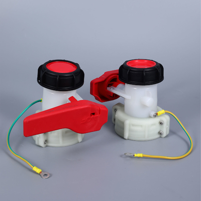 Estructura de la válvula de media de la mariposa agua DN50 75MM válvula de plástico HDPE para el tanque de agua IBC