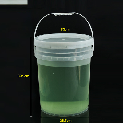20L de plástico transparente cubo con tapa de tornillo pintura aceite y agua solución de almacenamiento