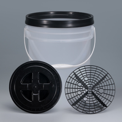 Cubo de lavado de autos negro de 5 galones con tapa de inserción separada de gamma