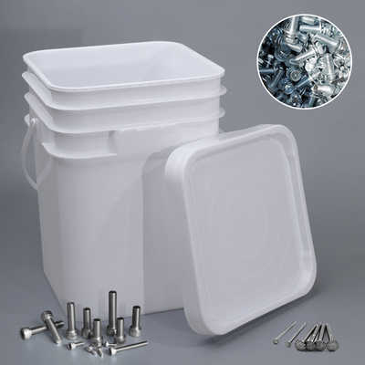 Gran cantidad 5L 9L 12L 18L 20L Cuadro rectangular cubo de plástico para accesorios de hardware