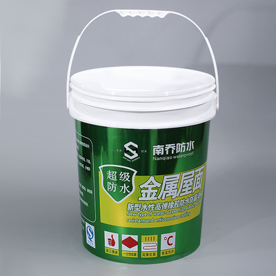 Cubo de pintura de plástico de 10L con mango de metal para la industria química Impresión de serigrafía